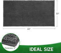 Dog Door Mat Indoor Entrance, 60" x 30" Absorbent Quick-Drying Mud Rugs, Non-Slip Door Rugs for Entryway Indoor Washable, Soft Chenille Dog Mat for Muddy Paws