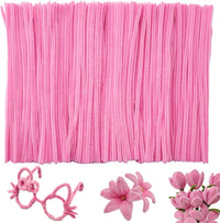 Black Pipe Cleaners for Crafts, Craft Supplies, Arts and Crafts - Pink