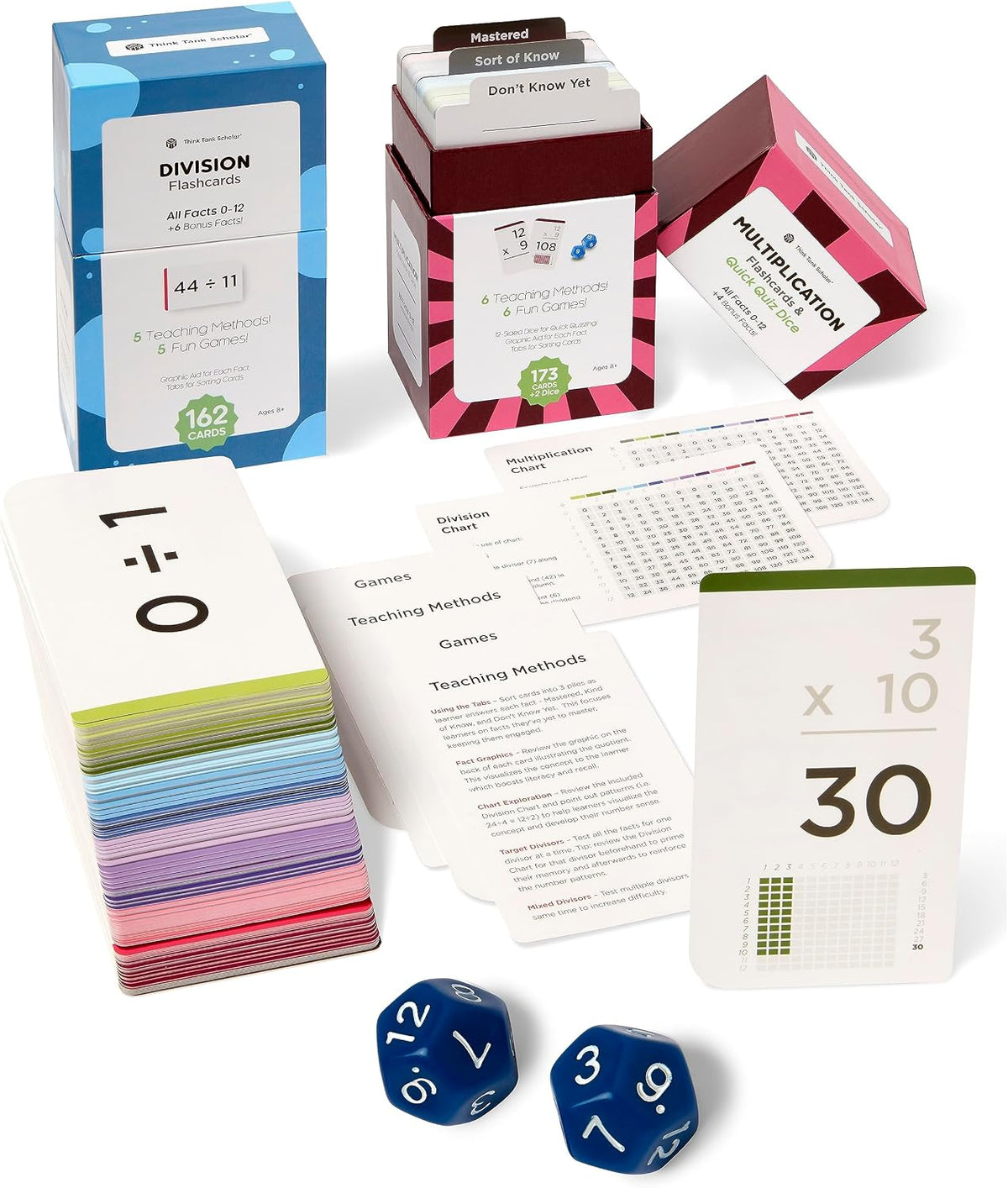 Award-Winning Math Flash Cards - Premium: Mult & Div with 2 Dice
