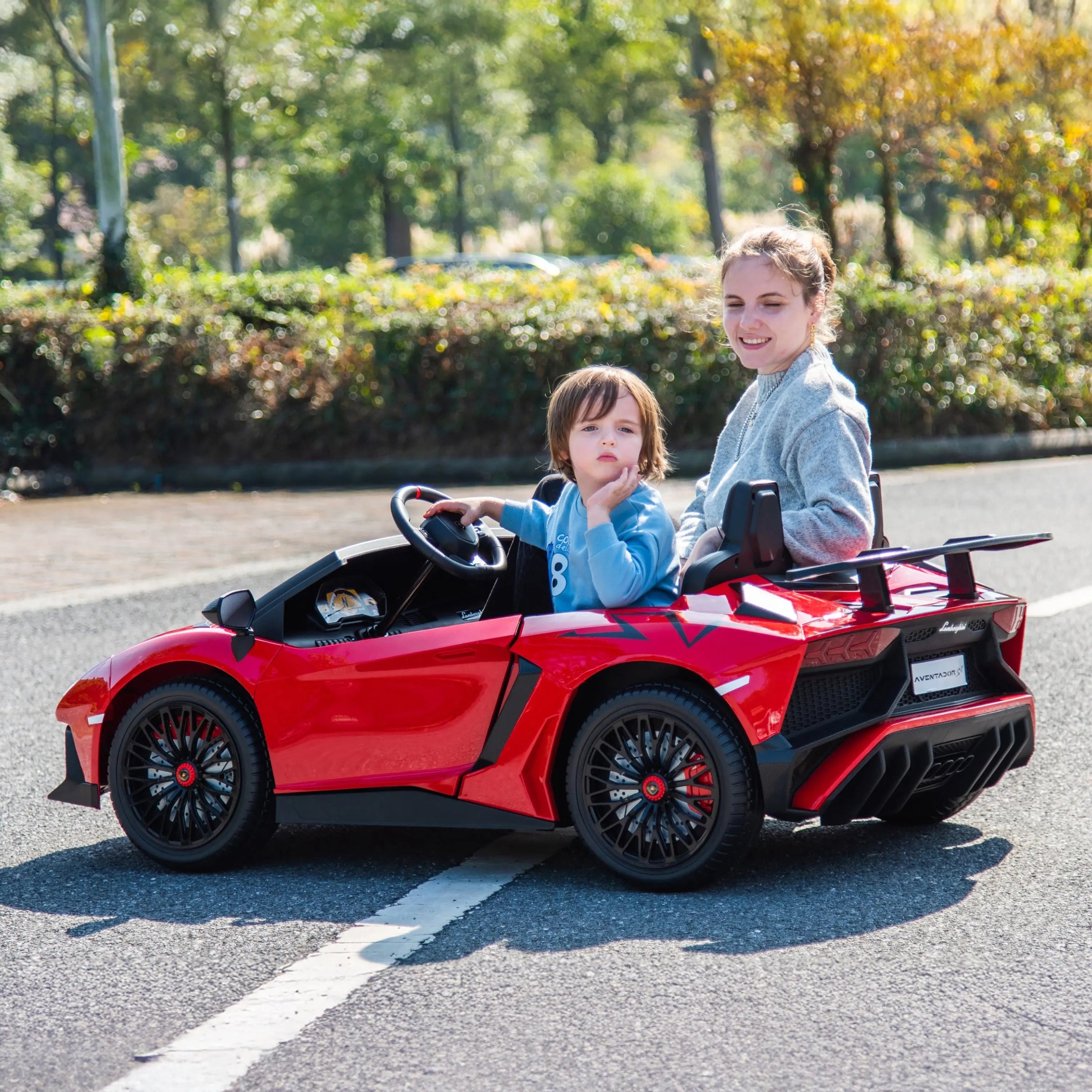 24V Lamborghini Aventador 2 Seater Ride On Car for Kids: Advanced Brushless Motor & Differential for High-Octane Fun - BIG FRENCHIES