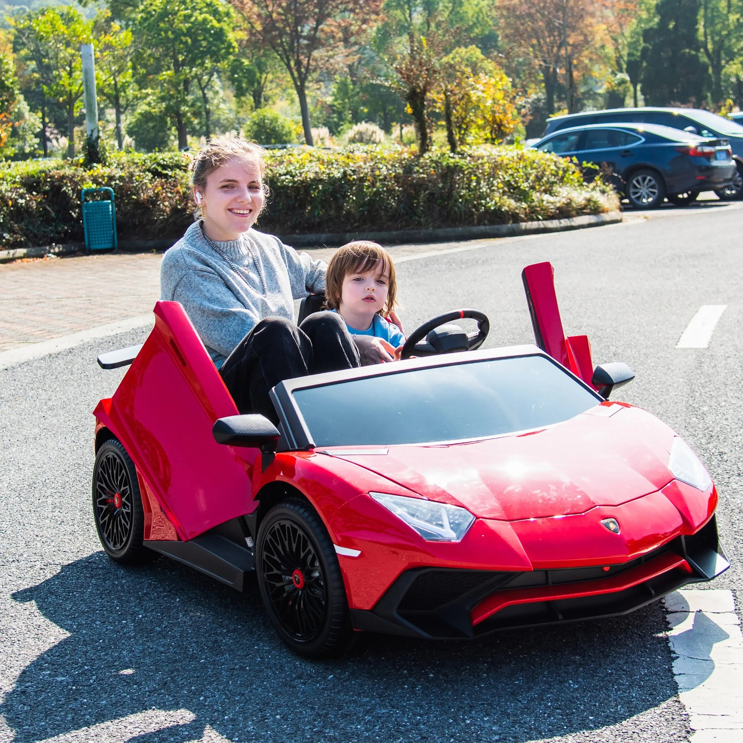 24V Lamborghini Aventador 2 Seater Ride On Car for Kids: Advanced Brushless Motor & Differential for High-Octane Fun - BIG FRENCHIES