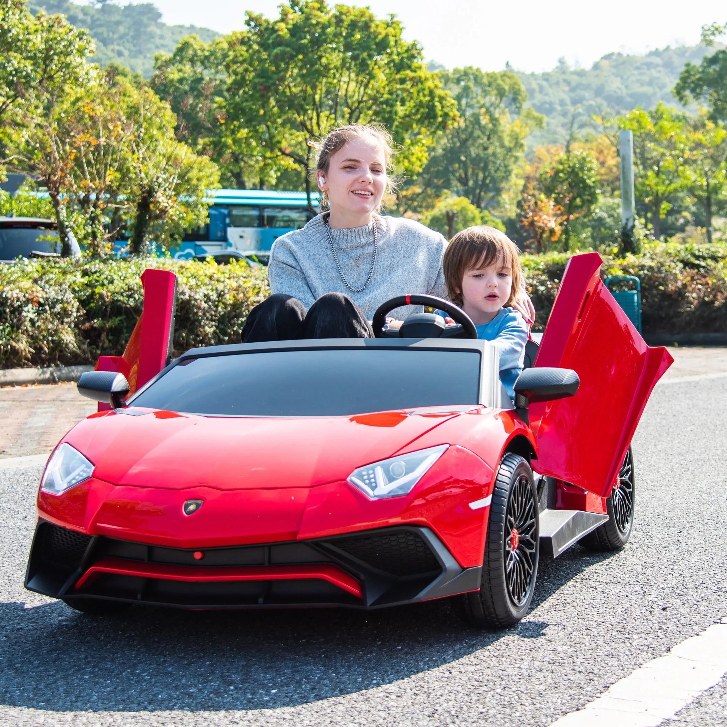 24V Lamborghini Aventador 2 Seater Ride On Car for Kids: Advanced Brushless Motor & Differential for High-Octane Fun - BIG FRENCHIES