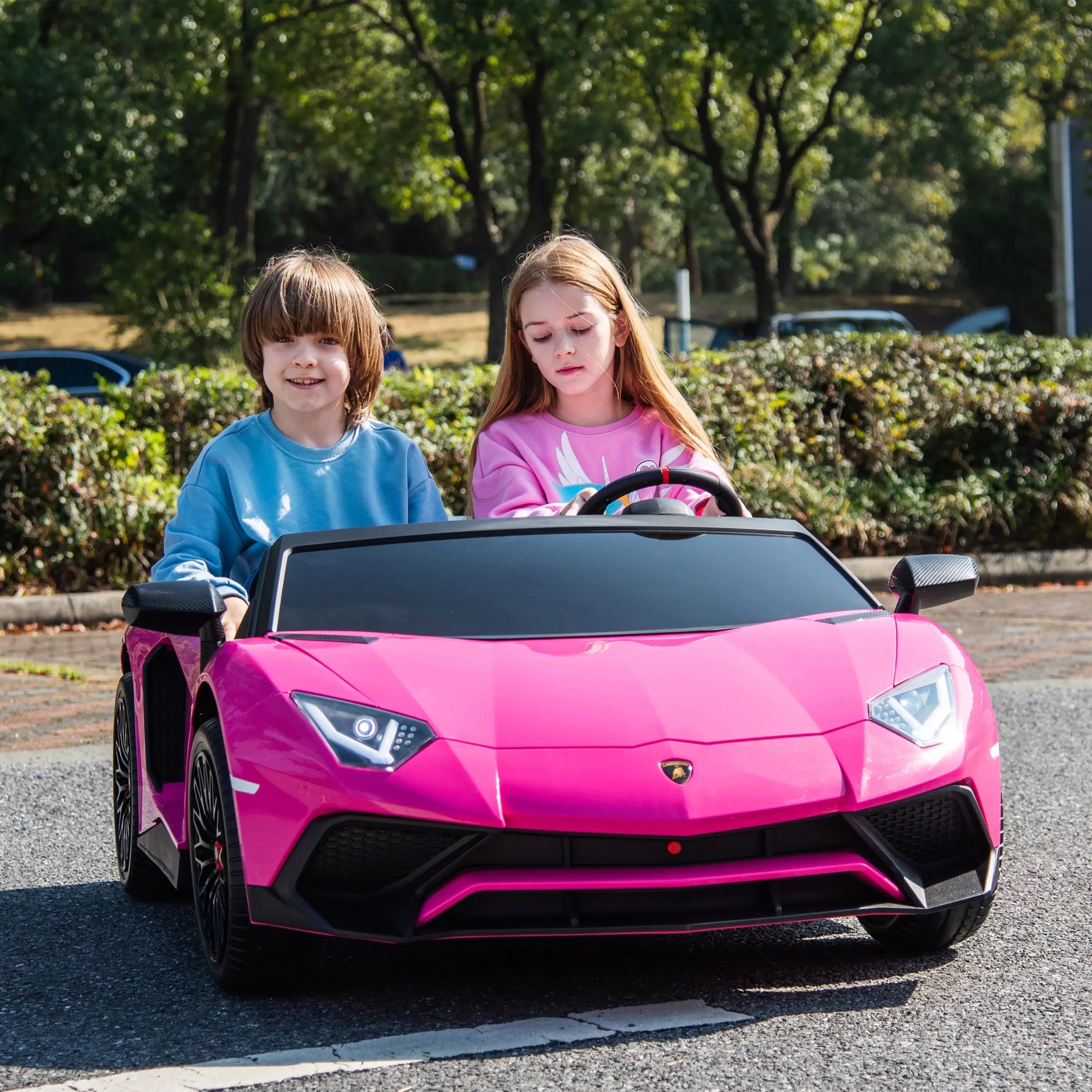 24V Lamborghini Aventador 2 Seater Ride On Car for Kids: Advanced Brushless Motor & Differential for High-Octane Fun - BIG FRENCHIES