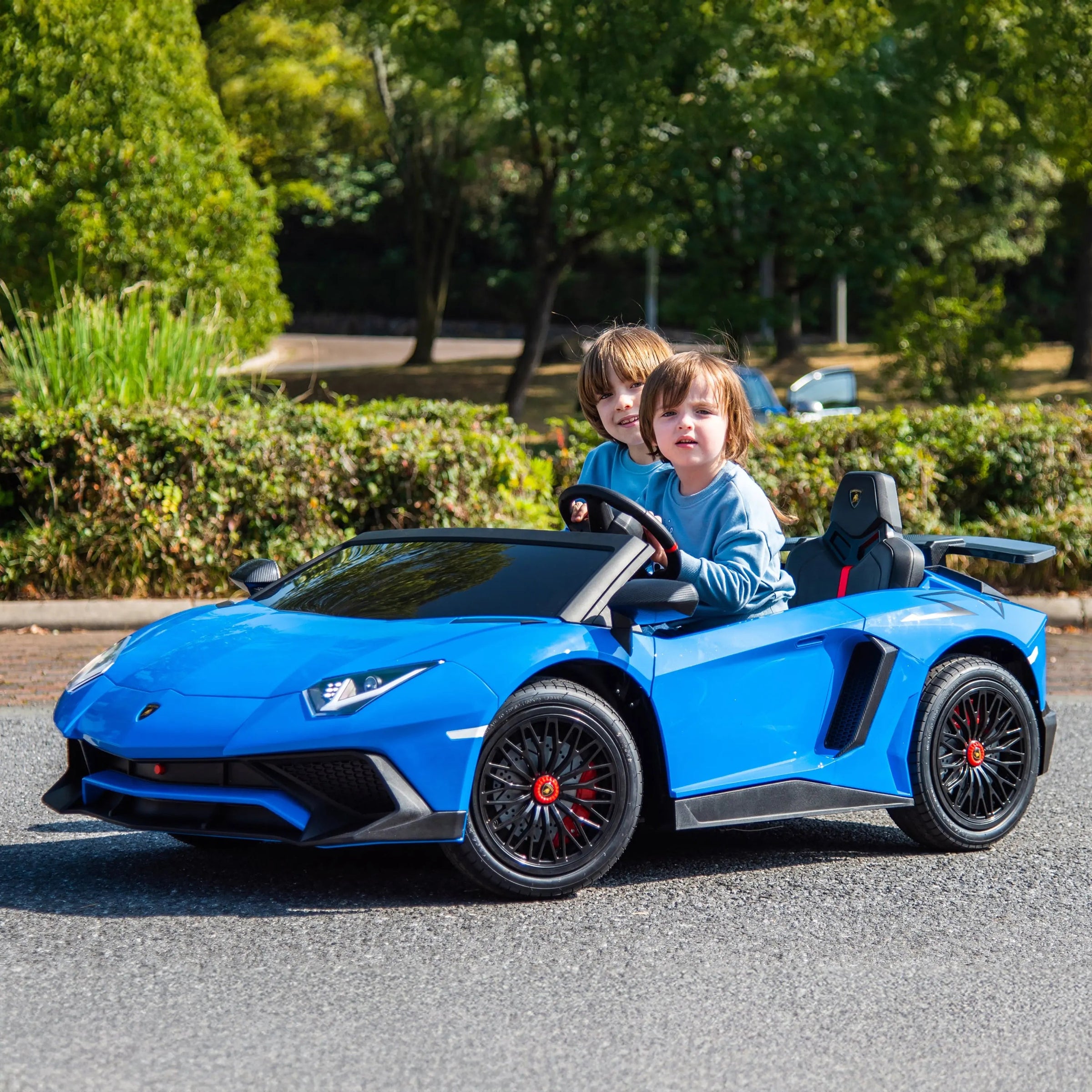 24V Lamborghini Aventador 2 Seater Ride On Car for Kids: Advanced Brushless Motor & Differential for High-Octane Fun - BIG FRENCHIES