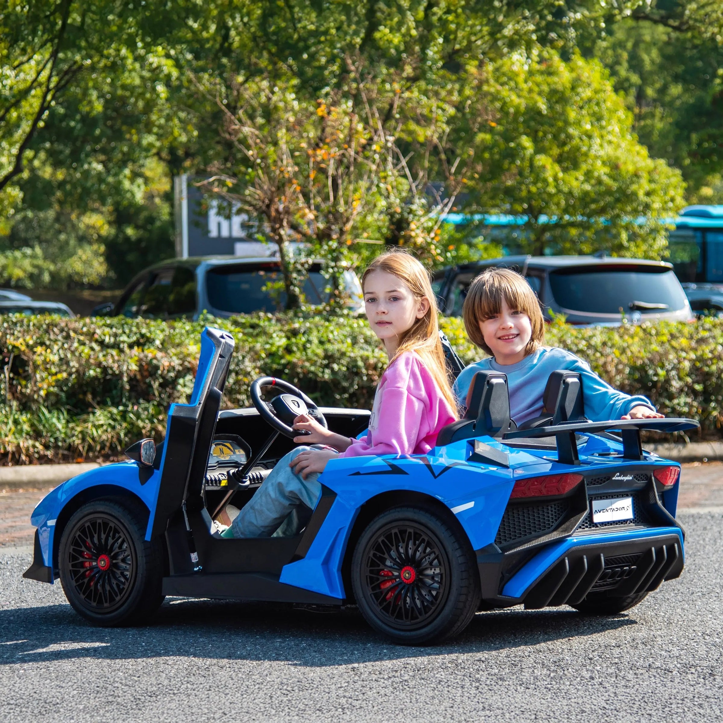 24V Lamborghini Aventador 2 Seater Ride On Car for Kids: Advanced Brushless Motor & Differential for High-Octane Fun - BIG FRENCHIES