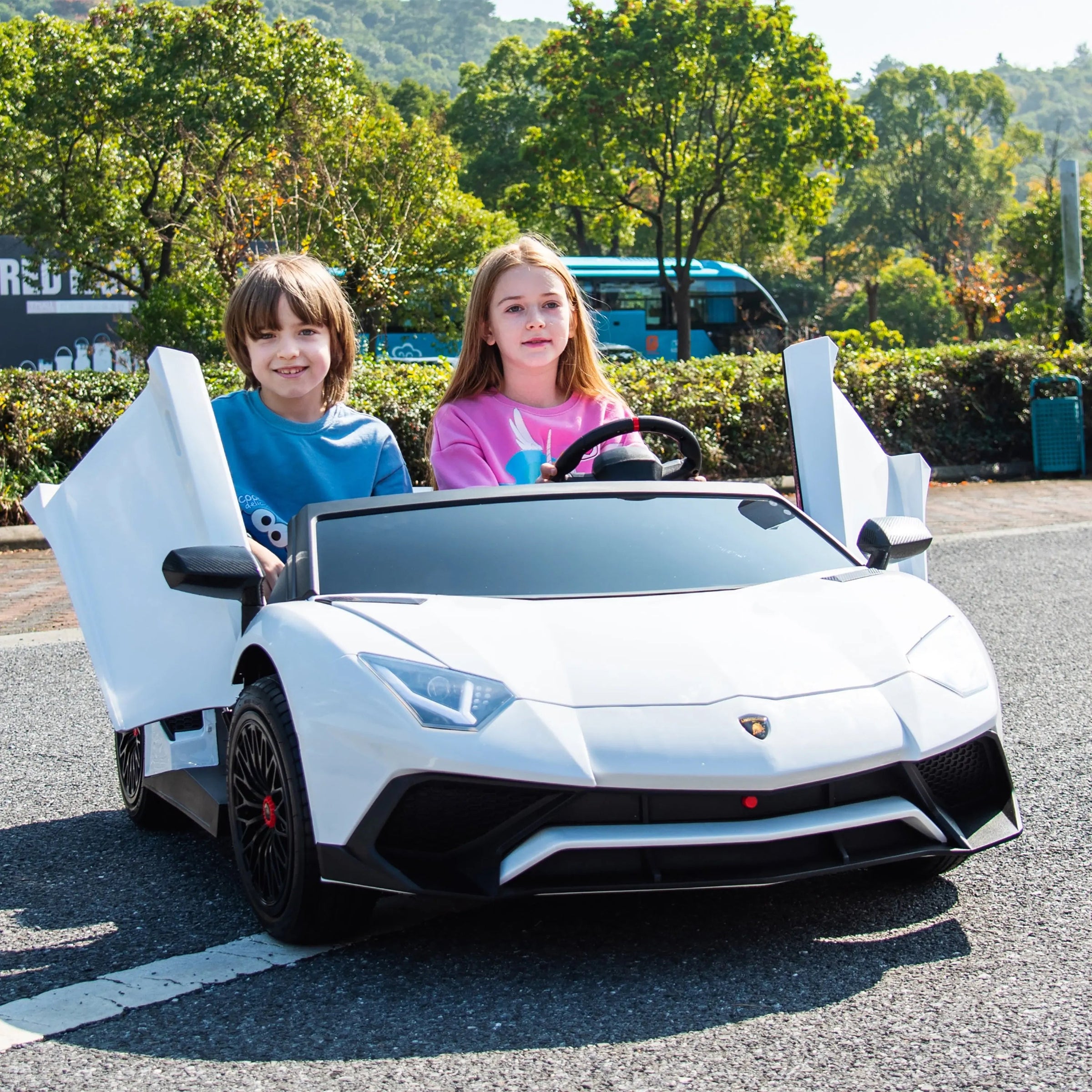 24V Lamborghini Aventador 2 Seater Ride On Car for Kids: Advanced Brushless Motor & Differential for High-Octane Fun - BIG FRENCHIES