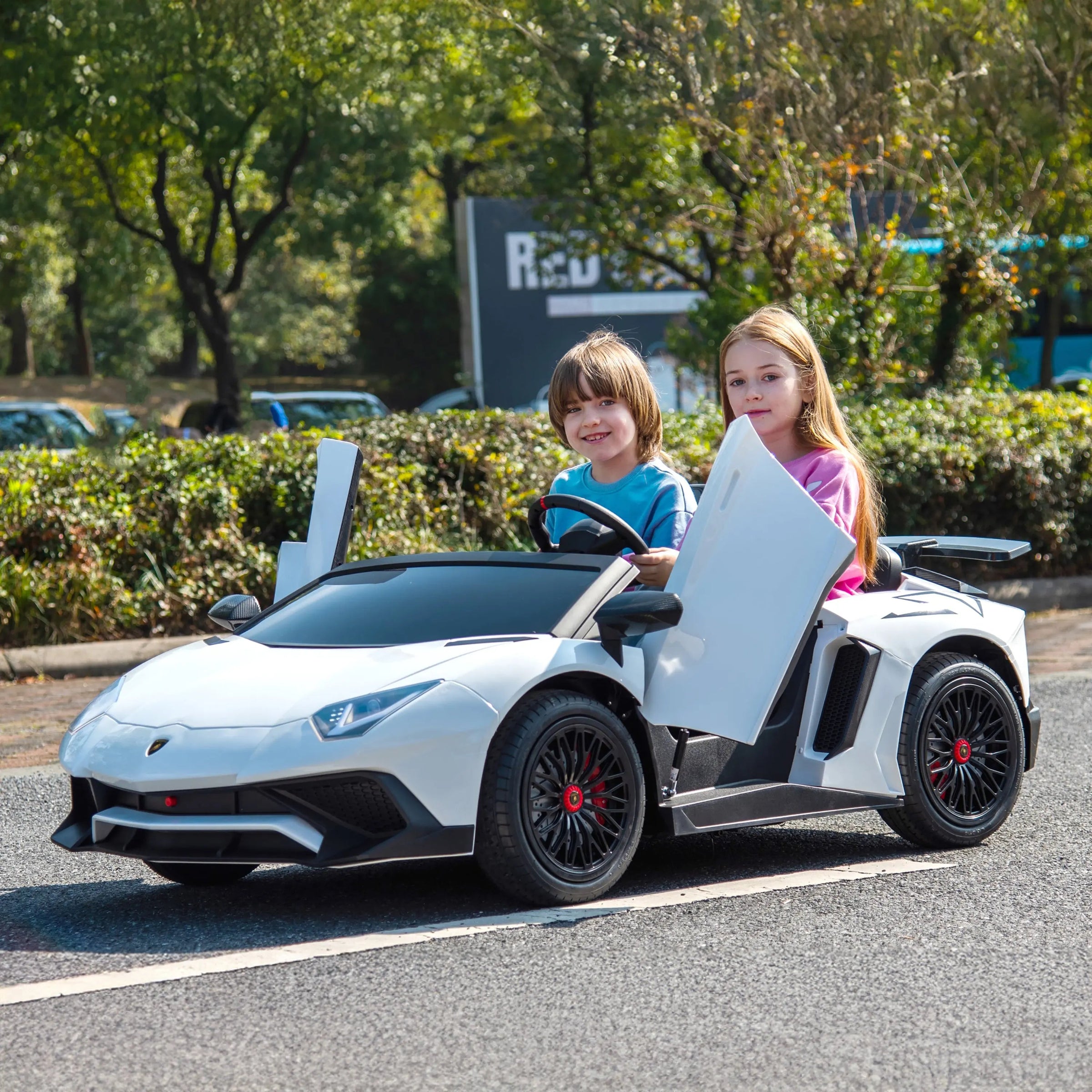24V Lamborghini Aventador 2 Seater Ride On Car for Kids: Advanced Brushless Motor & Differential for High-Octane Fun - BIG FRENCHIES