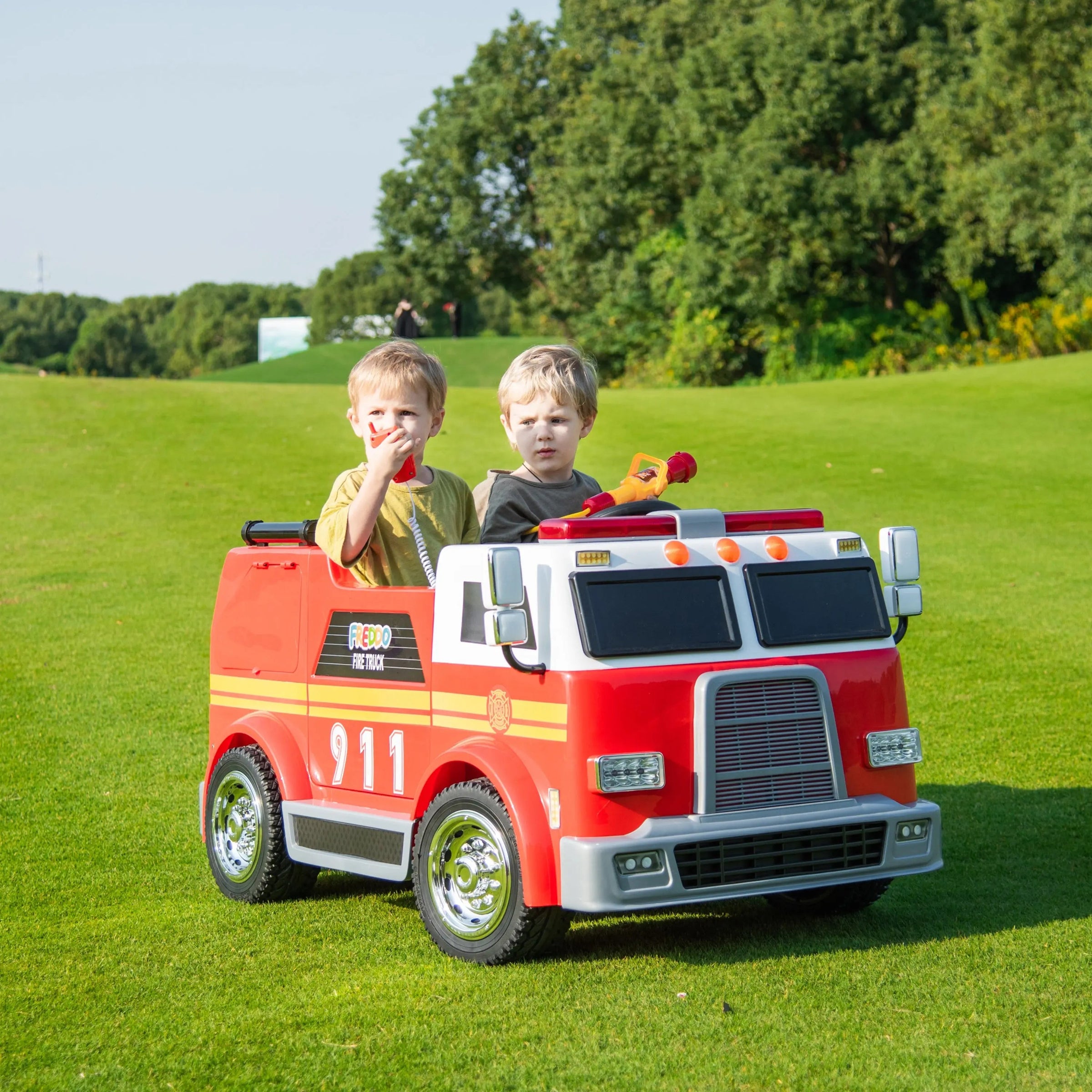 24V Freddo Fire Truck 2-Seater Ride on - BIG FRENCHIES