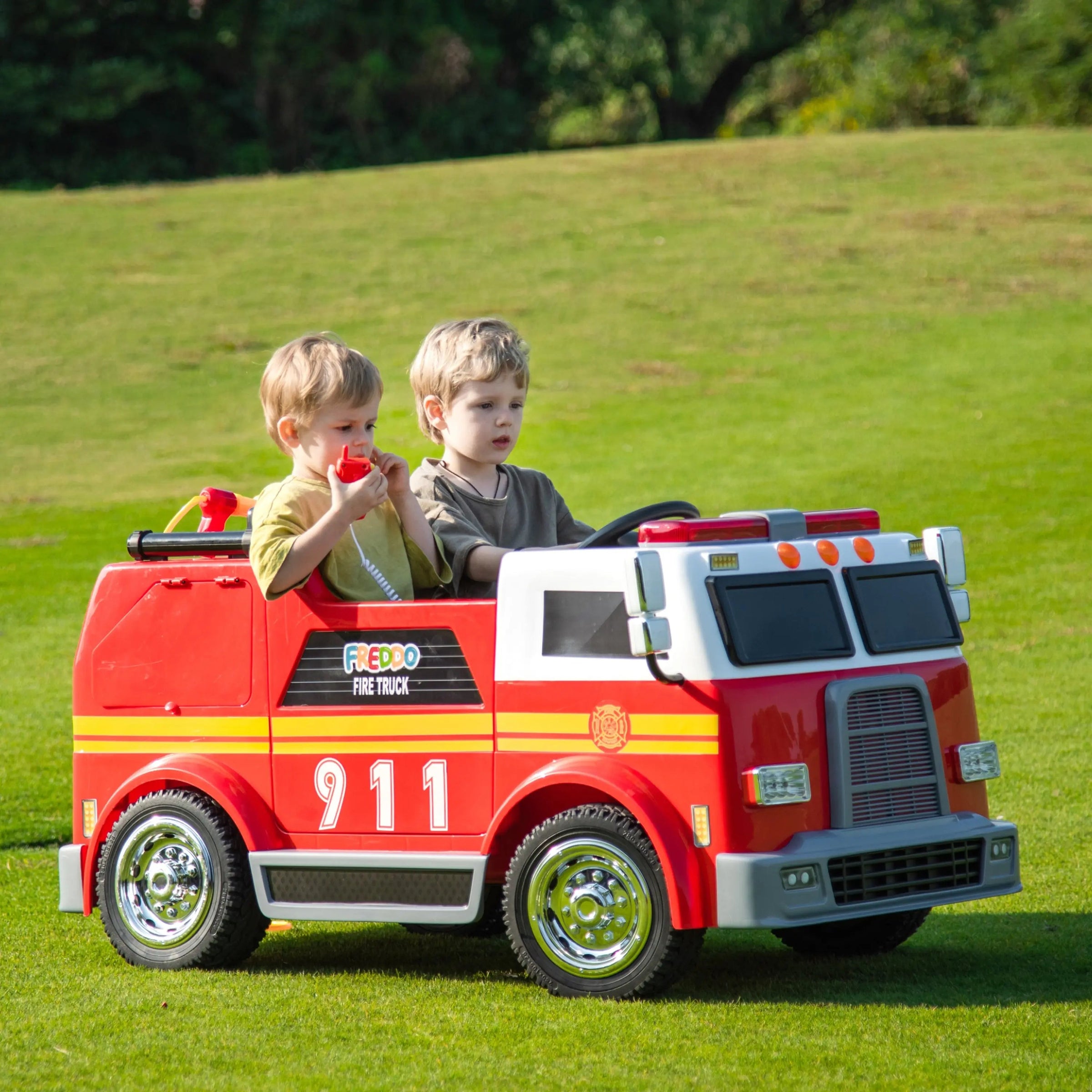 24V Freddo Fire Truck 2-Seater Ride on - BIG FRENCHIES
