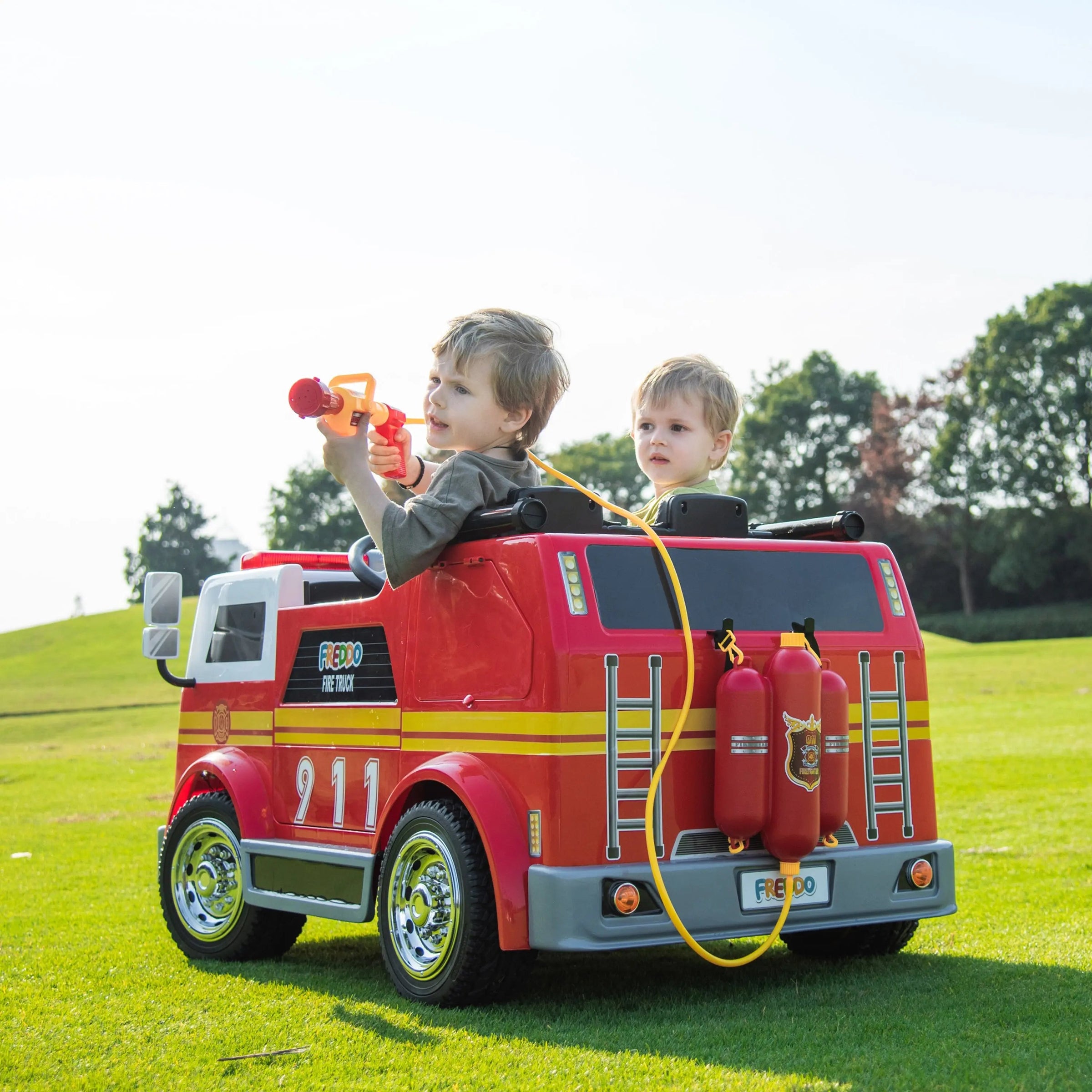 24V Freddo Fire Truck 2-Seater Ride on - BIG FRENCHIES
