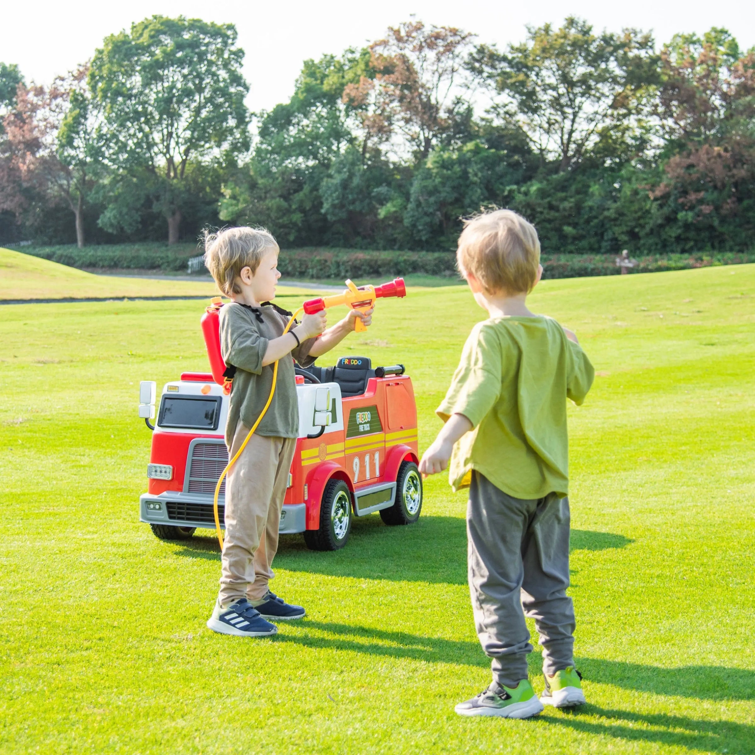 24V Freddo Fire Truck 2-Seater Ride on - BIG FRENCHIES