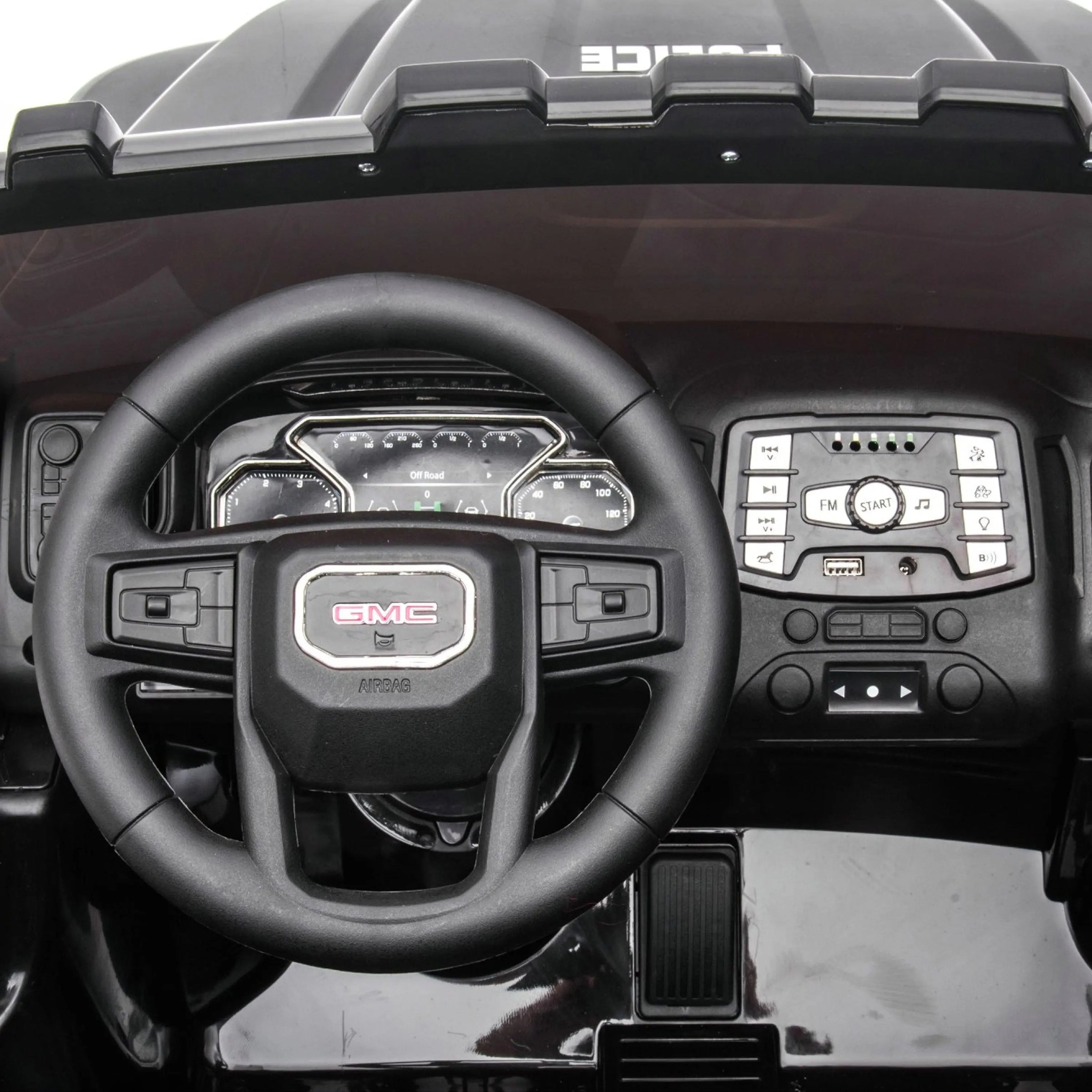 24V GMC Sierra Denali 2 Seater Police Ride-On Truck - BIG FRENCHIES