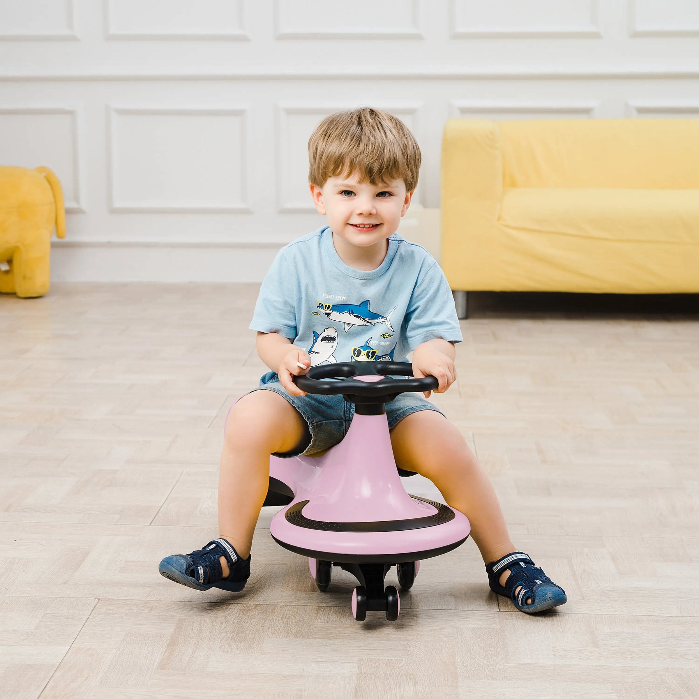 Freddo Toys Swing Car with Flashing Wheels - BIG FRENCHIES