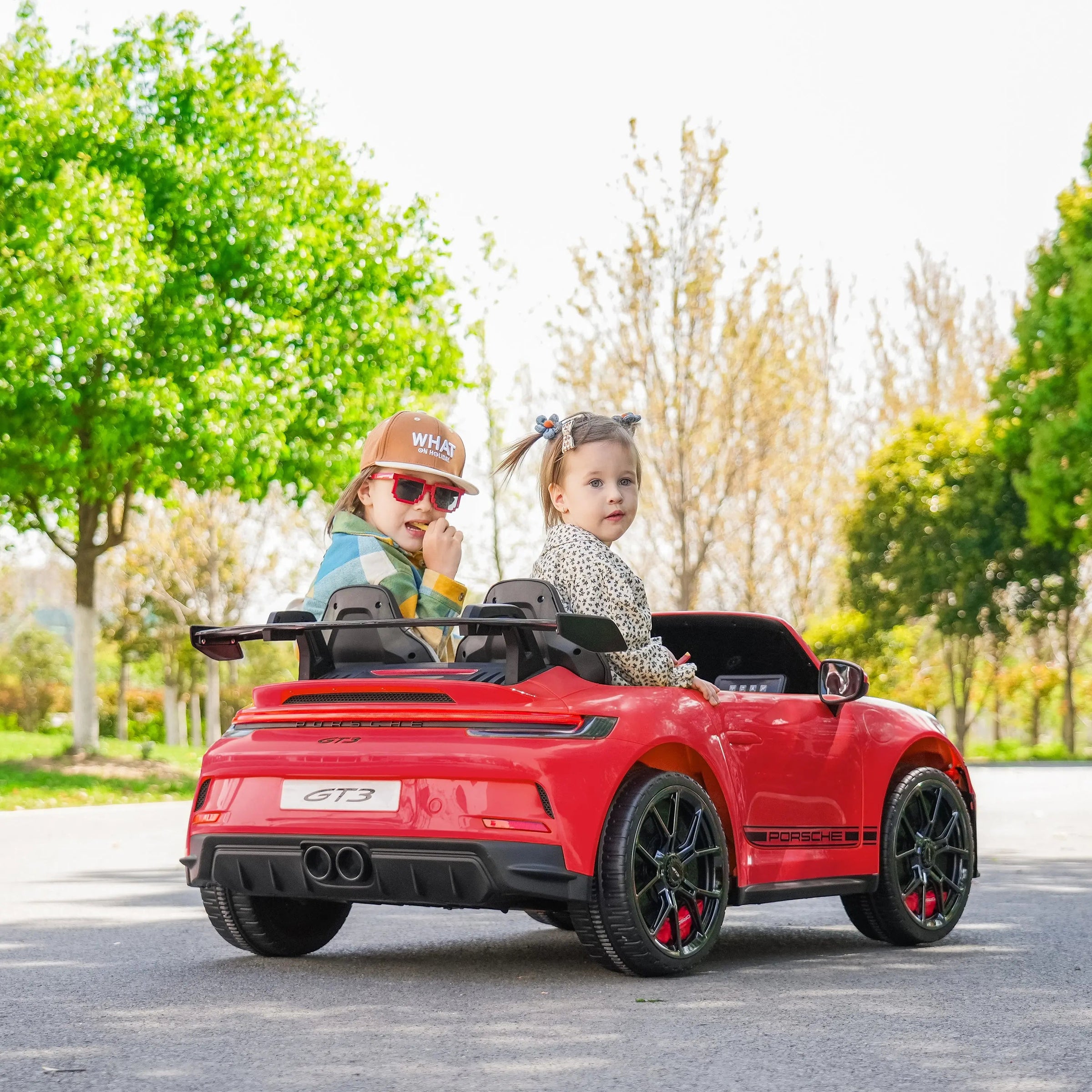 24V Porsche 911 GT3 2 Seater - NEW Silent Motor - BIG FRENCHIES