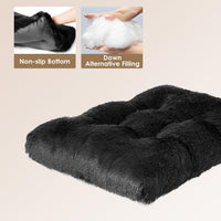 EHEYCIGA Fluffy Dog Crate Bed, Plush Extra Large Dog Pillow - Black / 47 x 35 - image 4