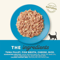 Applaws Wet Cat Food, 24 Count, Limited Ingredient Canned Wet Cat Food, Tuna Fillet with Cheese in Broth, 2.47oz Cans