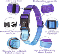 Roses&Poetry Reflective Dog Collar with Gradient Mistyrose - Medium / Golden,Violet,Purple - image 2