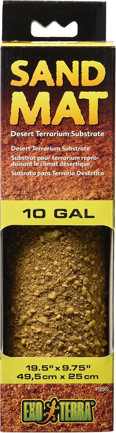Exo Terra Sand Mat – Daily Care for Reptiles And Amphibians - 19.5 x 9.75 Inches
