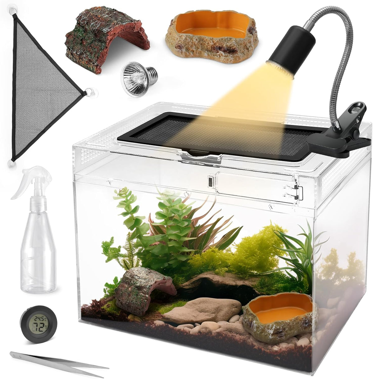 AZV Reptile Terrarium Starter Kit - XLarge(19.5*10.5*9.4IN)