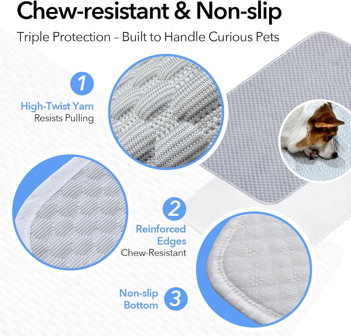 Large Dog Cooling Mat 46"x36", Washable Waterproof Non-Slip, L – Essentials for Dogs - Large 46"x36" - image 3