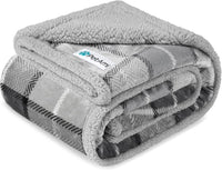 PetAmi Waterproof Dog Blanket for Medium Large Dog Pet, 60x40 - Medium 29 X 40 Inches / Plaid Light Grey
