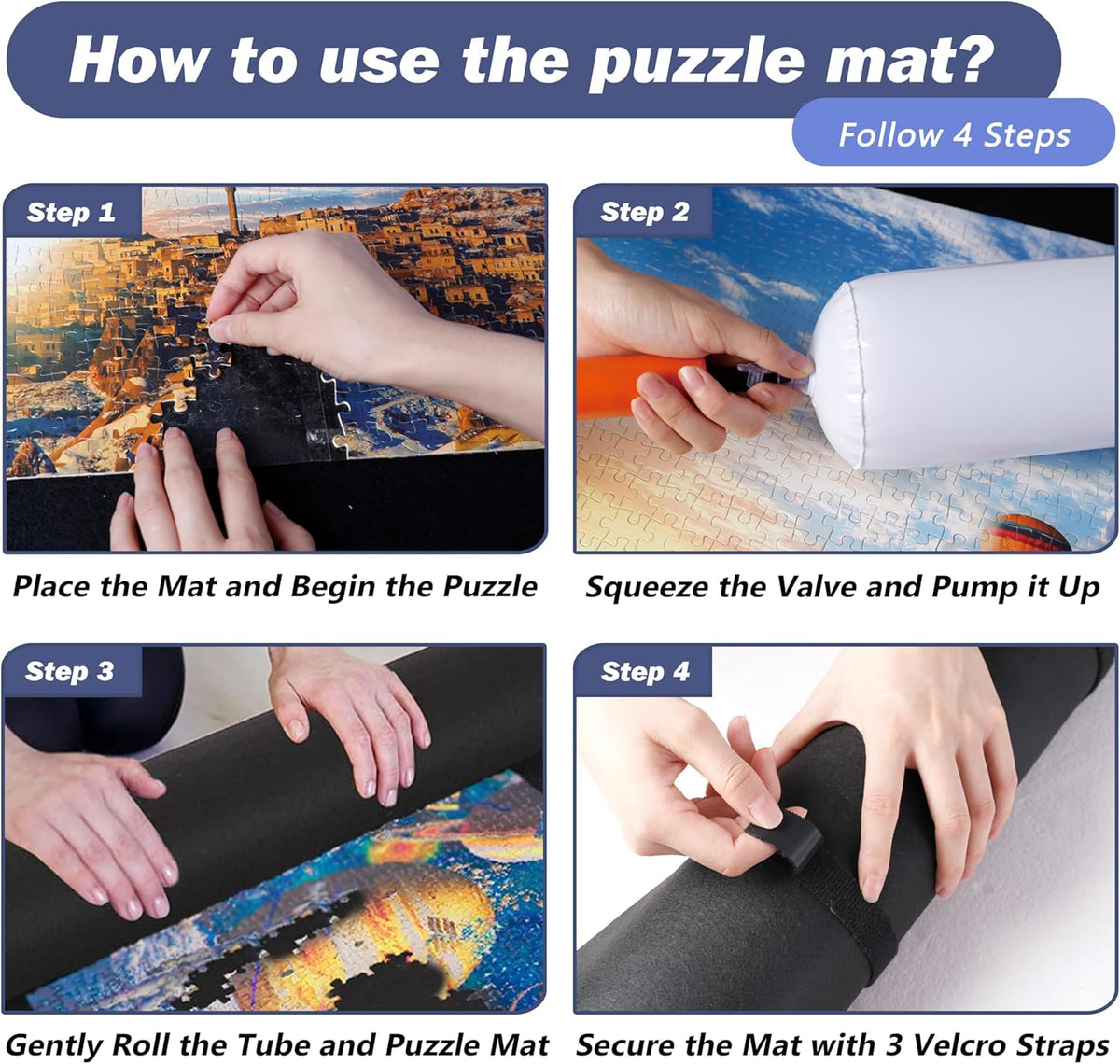 Jigsaw Puzzle Board Roll Up Mats Games Saver Portable Keeper Storage - image 4