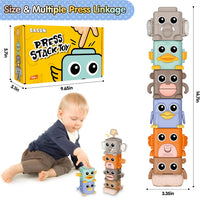 BASUN animal stacking toys set with crab, duck, monkey, penguin, buffalo and elephant - view 8
