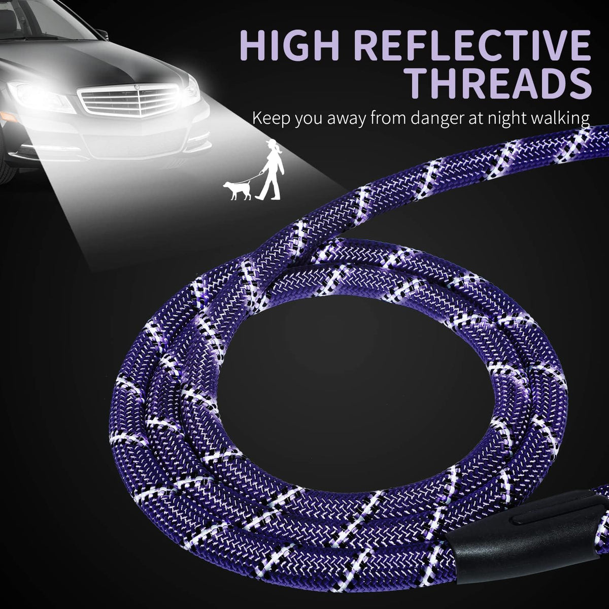 Hi Kiss Dog/Puppy Obedience Recall Training Agility Lead - 20 Feet / U2:Purple-Diam 1/2" - image 3