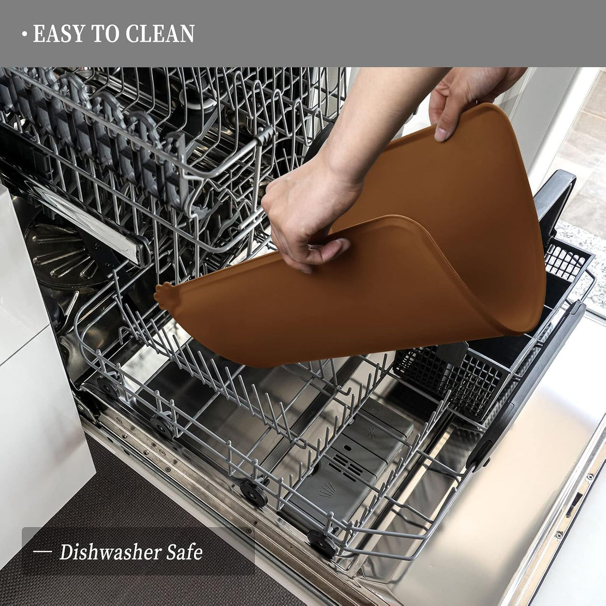 Reopet Silicone Pet Feeding Mat - Brown / 24" x 16" - image 3