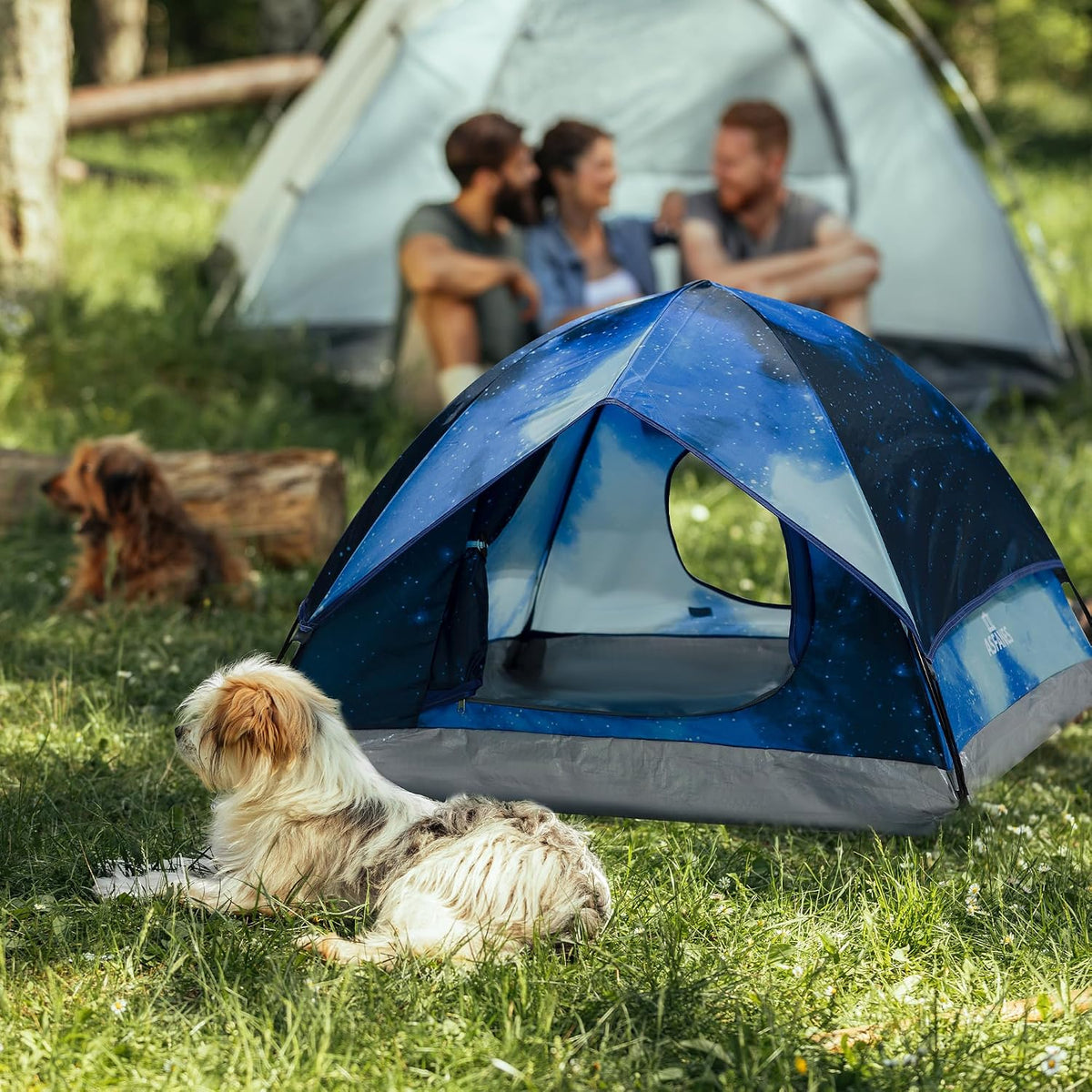 ASFANES Foldable Pet Tent for Medium Dogs & Cats - Navy Blue / L - image 4