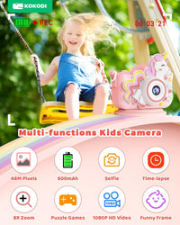 KOKODI Kids Camera Toy Digital Camera for Kids - Unicorn-Pink - image 4