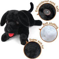 LotFancy Dog Stuffed Animals Plush - Black / 21 inch - image 3
