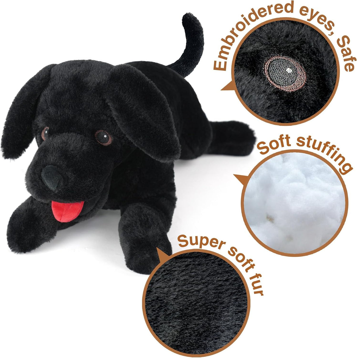 LotFancy Dog Stuffed Animals Plush - Black / 21 inch - image 3