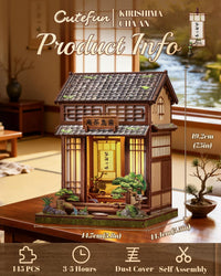 Cutefun Book Nook Kit - DIY Miniature Dollhouse Kit for Adults and Teens – Fun for Kids & Family - Tea House - image 2