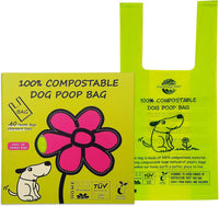 Dog Poop Bag with Handles, Compostable Pet Waste Bags, Easy-Tie - 60 Count (Pack of 1) / Poop Bags