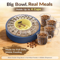 Adjustable 5-60 Min Slow Feeder Dog Bowl & Puzzle Feeder Anti-Gulping – Essentials for Dogs - Large / Yellow Blue - image 3