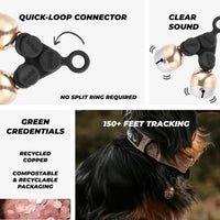 Beau's Bells V2 | Cat & Dog Collar Bells with New Quick Loop Easy Release Clip | Handmade Copper | - Double Bell / Medium - image 2