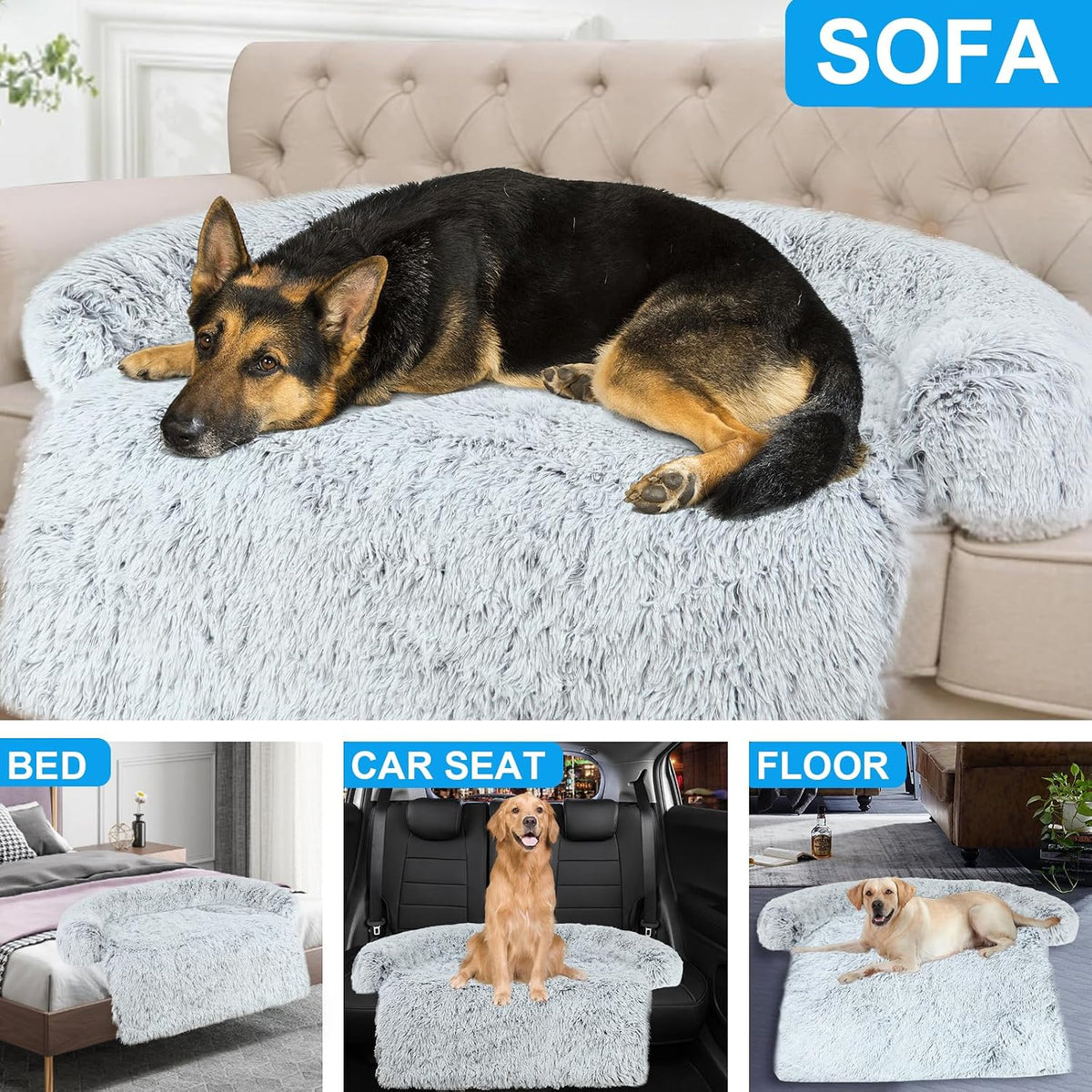 Luxurious Dog Couch Bed Protector for Dogs Pet Couch Cover Dog Sofa - XX-Large(51.1"L*41.3"W*7.1"Th) - image 3