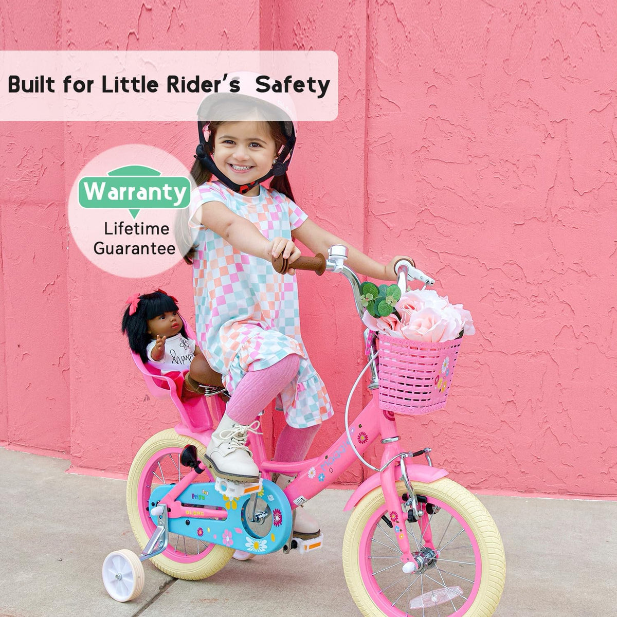 Glerc Maggie Girls Bike, 12-20 Inch Kids Bike for 2-13 Years Old Children, Princess Style Kids - Pink / 12 Inch - image 4