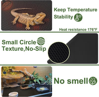 Reptile Carpet, Reptile Mat, Bearded Dragon - 3 PCS / Black 18"×79" - image 4