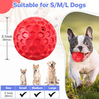 DISSKNIC Indestructible Squeaky Dog Ball, Relieves Anxiety - Large / Red - image 2