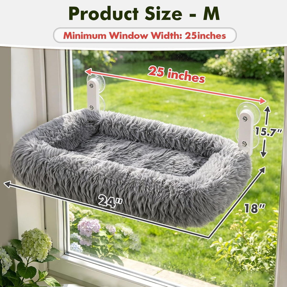 Foldable Cat Window Perch - Gray / 24''x18'' - image 2