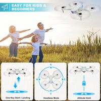 Drone with 1080P Camera for Beginners and Adults - Grey-white - image 3