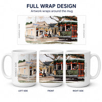 New Orleans Street Car Ceramic Coffee Mug 15 oz Decorative Large C Handle Mug Cup for Tea, Cocoa Hot Chocolate