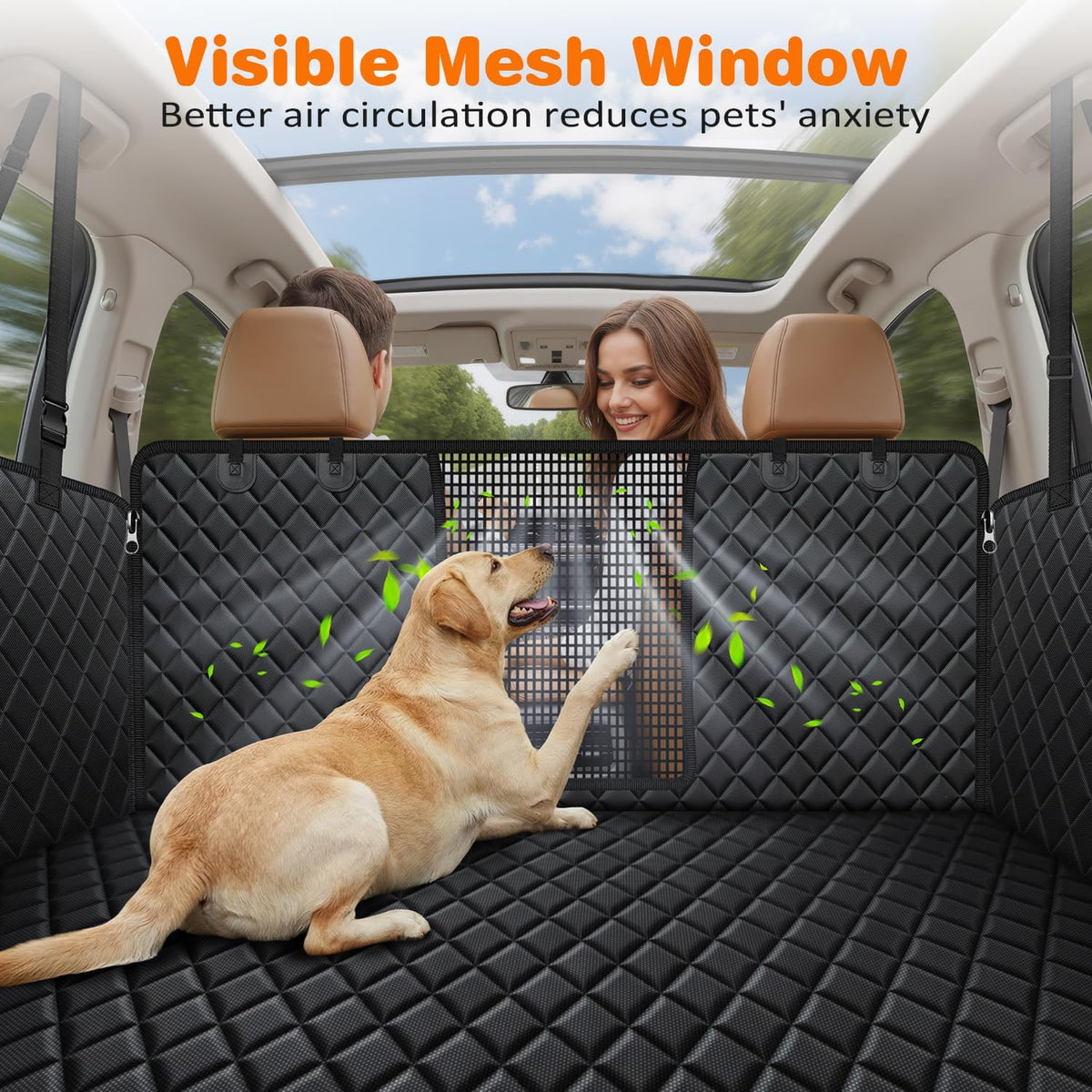 URPOWER 4 in 1 Dog Car Seat Cover for Back Seat - Black / Standard - image 2