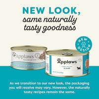 Applaws Natural Wet Cat Food, 24 Count, Limited Ingredient Canned Wet Cat Food, Tuna Fillet in Broth, 5.5oz Cans