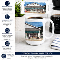 Trapani's Eatery Ceramic Coffee Mug 15 oz Decorative Large C Handle Mug Cup for Tea, Cocoa Hot Chocolate