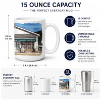 Trapani's Eatery Ceramic Coffee Mug 15 oz Decorative Large C Handle Mug Cup for Tea, Cocoa Hot Chocolate