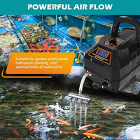hygger Rechargeable Aquarium Pond Air Pump, Powerful Quiet Commercial Tank Air Pump with Hose Air Stone Check Valve Adjustable Flow Diverter Valve for Fishing Yacht/Power Outages/Hydroponic