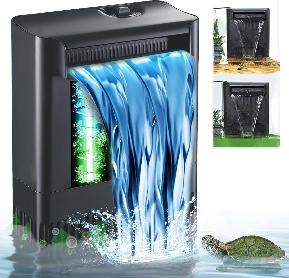 IX-120 Turtle Tank Filter Aquarium Filter Power Adjustable 30-55 Gal. - Extra Large for 40-150 Gal